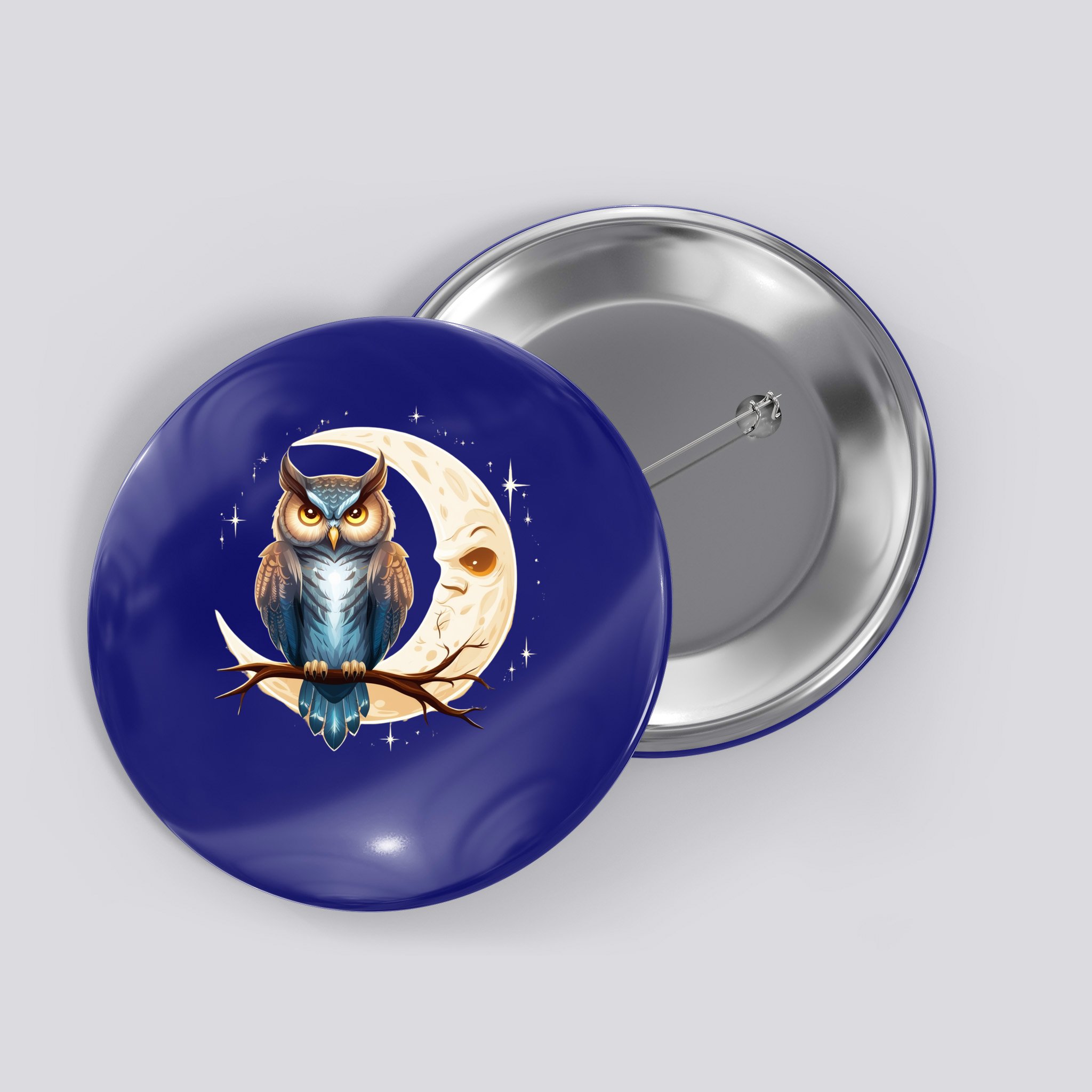 Owl Of The Moonlit Branch Gift Button
