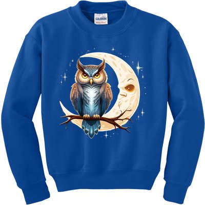 Owl Of The Moonlit Branch Gift Kids Sweatshirt