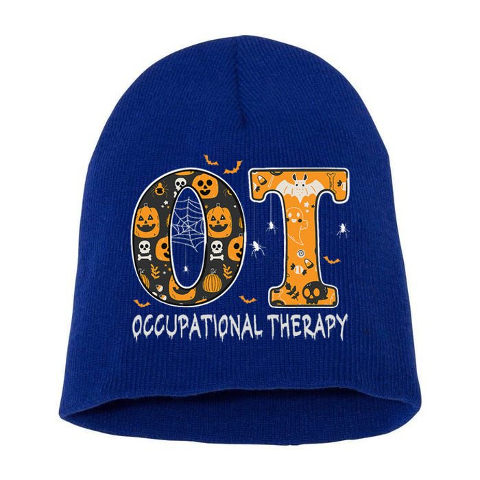 OT Occupational Therapy Therapist Halloween OTA Spooky Short Acrylic Beanie