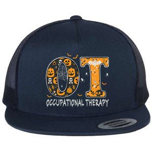 OT Occupational Therapy Therapist Halloween OTA Spooky Flat Bill Trucker Hat