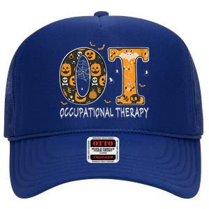 OT Occupational Therapy Therapist Halloween OTA Spooky High Crown Mesh Back Trucker Hat