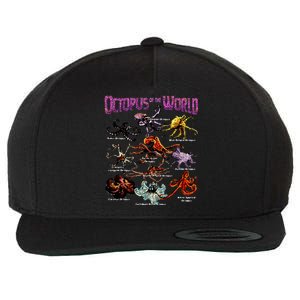 Octopus Of The World Sea Animal Educational Wool Snapback Cap