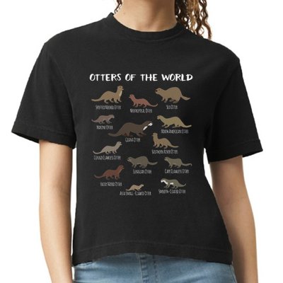 Otters Of The World Sea Otter Giant Otter Educational Gift Comfort Colors Boxy T-Shirt
