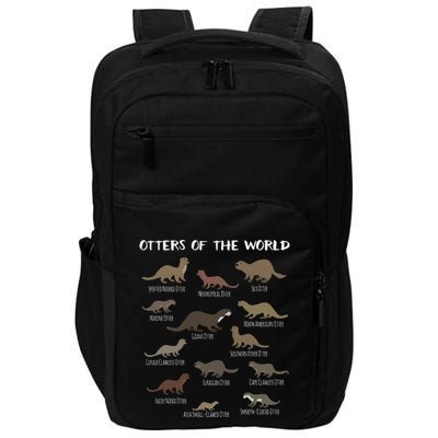 Otters Of The World Sea Otter Giant Otter Educational Gift Impact Tech Backpack