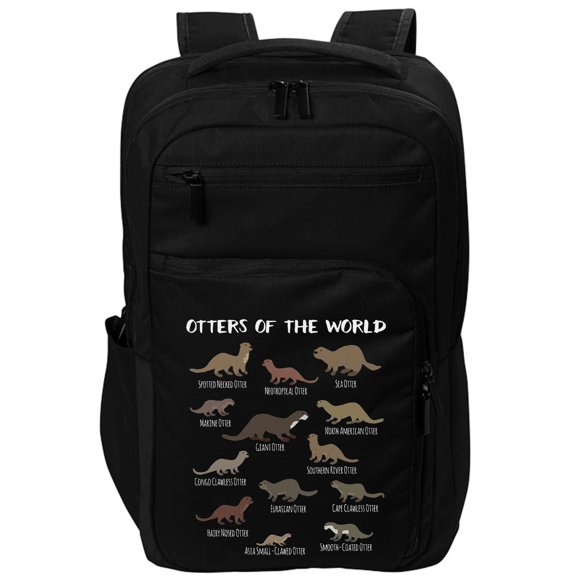 Otters Of The World Sea Otter Giant Otter Educational Gift Impact Tech Backpack
