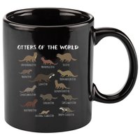 Otters Of The World Sea Otter Giant Otter Educational Gift 11oz C Handle Ceramic Mug