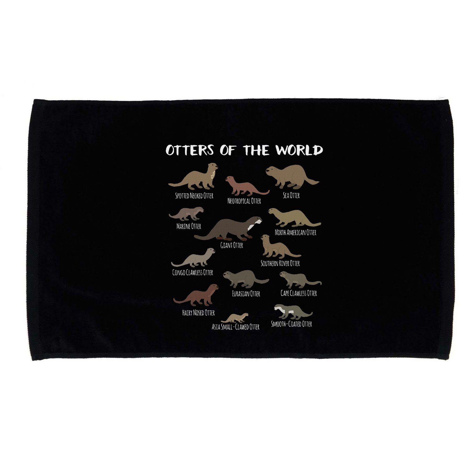 Otters Of The World Sea Otter Giant Otter Educational Gift Microfiber Hand Towel