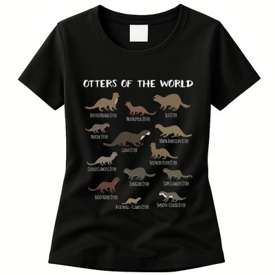 Otters Of The World Sea Otter Giant Otter Educational Gift Womens T-Shirt