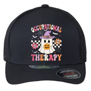 Ot Occupational Therapy Halloween Retro Ghost Ot Halloween Flexfit Unipanel Trucker Cap