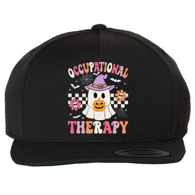 Ot Occupational Therapy Halloween Retro Ghost Ot Halloween Wool Snapback Cap