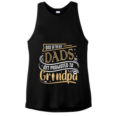 One Of The Best Dad Get Promoted To Grandpa Grandparents Day Ladies PosiCharge Tri-Blend Wicking Tank