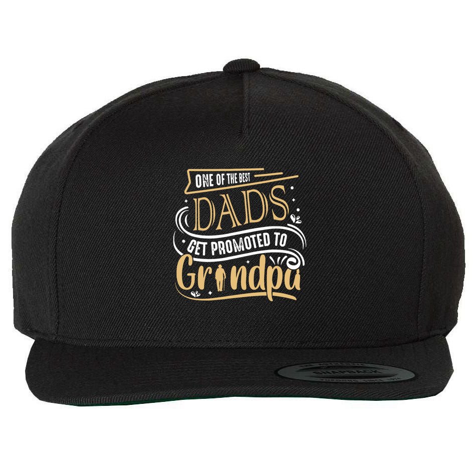 One Of The Best Dad Get Promoted To Grandpa Grandparents Day Wool Snapback Cap