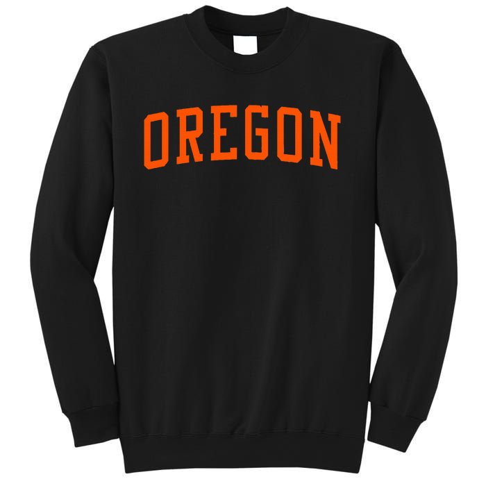 Oregon Or Varsity Style Beaver State Throwback Orange Design Sweatshirt