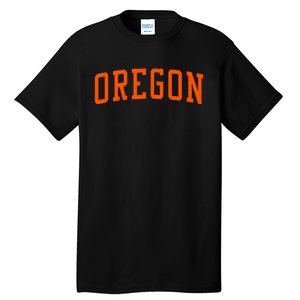 Oregon Or Varsity Style Beaver State Throwback Orange Design Tall T-Shirt