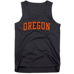 Oregon Or Varsity Style Beaver State Throwback Orange Design Tank Top