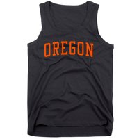 Oregon Or Varsity Style Beaver State Throwback Orange Design Tank Top