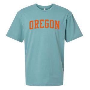 Oregon Or Varsity Style Beaver State Throwback Orange Design Sueded Cloud Jersey T-Shirt