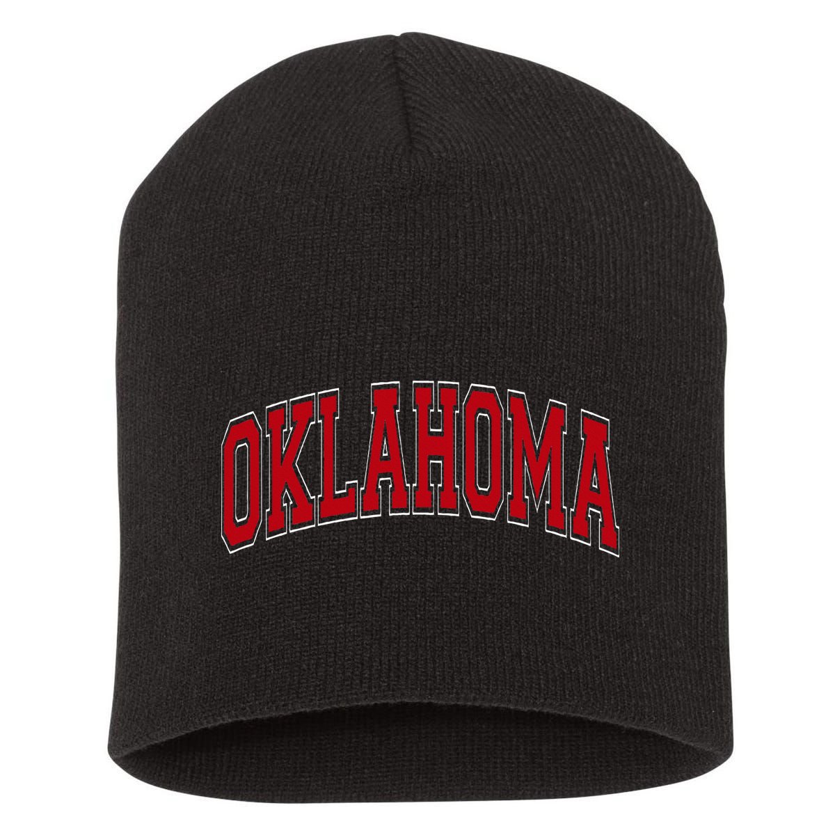 Oklahoma Ok Varsity Style Short Acrylic Beanie