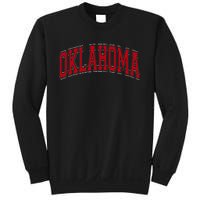 Oklahoma Ok Varsity Style Red Text Sweatshirt