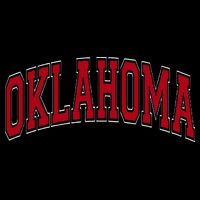 Oklahoma OK Varsity Style Red Text T-Shirt