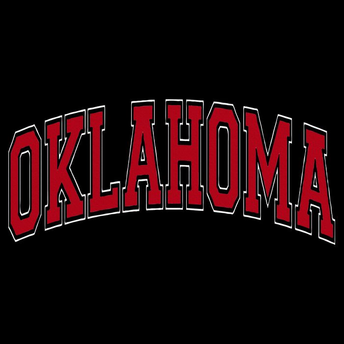 Oklahoma OK Varsity Style Red Text Visor