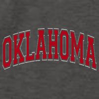 Oklahoma OK Varsity Style Red Text Vector Backpack
