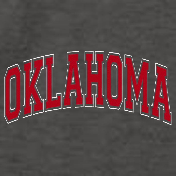 Oklahoma OK Varsity Style Red Text Vector Backpack