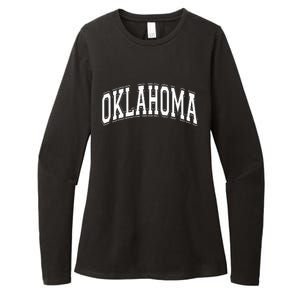 Oklahoma Ok Varsity Style White Text Womens CVC Long Sleeve Shirt