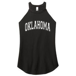 Oklahoma Ok Varsity Style White Text Women's Perfect Tri Rocker Tank