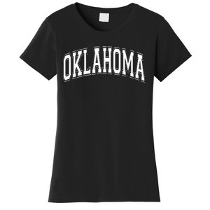 Oklahoma Ok Varsity Style White Text Women's T-Shirt