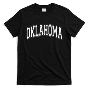 Oklahoma Ok Varsity Style White Text T-Shirt