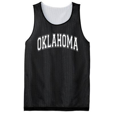 Oklahoma Ok Varsity Style White Text Mesh Reversible Basketball Jersey Tank