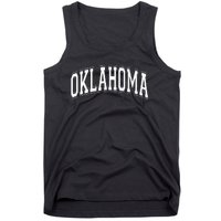 Oklahoma Ok Varsity Style White Text Tank Top