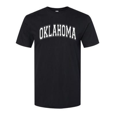 Oklahoma Ok Varsity Style White Text Softstyle CVC T-Shirt