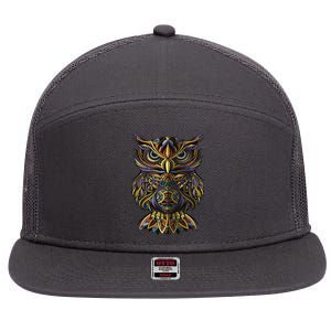 Owl 7 Panel Mesh Trucker Snapback Hat