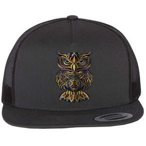 Owl Flat Bill Trucker Hat