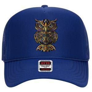 Owl High Crown Mesh Back Trucker Hat