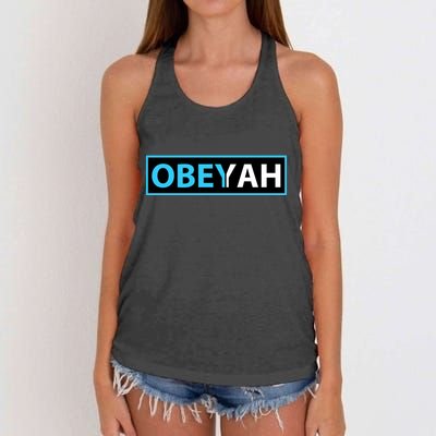 Obeyah Obey Yah God Christian Hebrew Roots Women's Knotted Racerback Tank