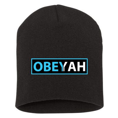 Obeyah Obey Yah God Christian Hebrew Roots Short Acrylic Beanie