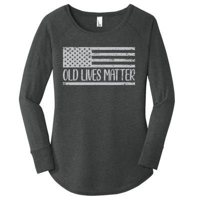 Old People 50th Birthday Tee Old Lives Matter Design Women's Perfect Tri Tunic Long Sleeve Shirt