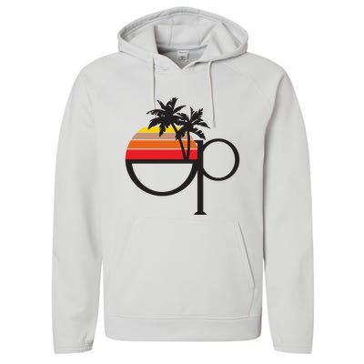 Ocean Pacific 80s Retro Sunset Performance Fleece Hoodie