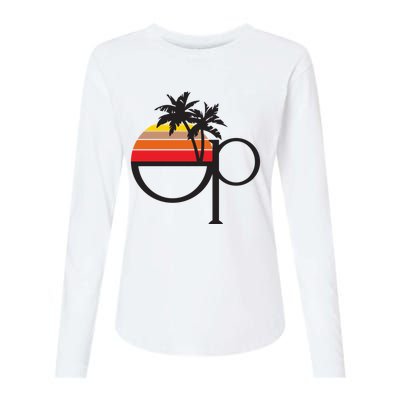 Ocean Pacific 80s Retro Sunset Womens Cotton Relaxed Long Sleeve T-Shirt