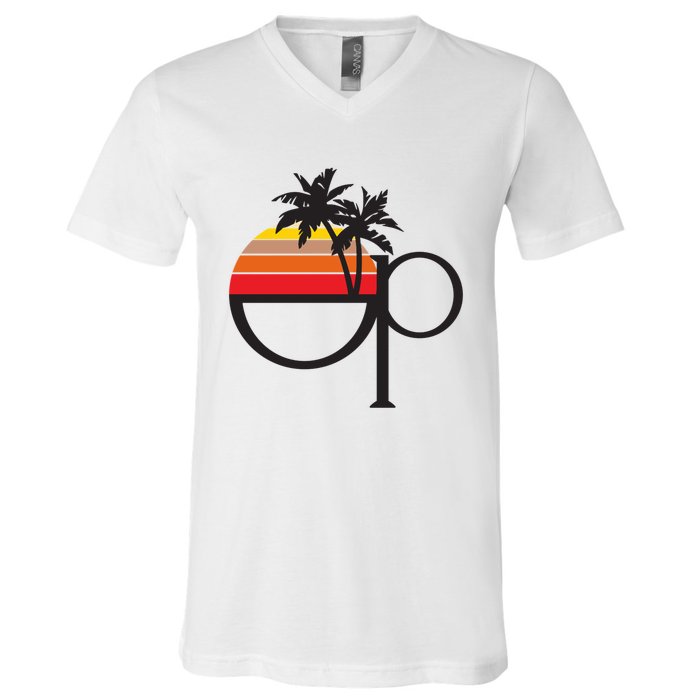 Ocean Pacific 80s Retro Sunset V-Neck T-Shirt