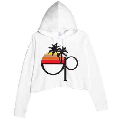 Ocean Pacific 80s Retro Sunset Crop Fleece Hoodie