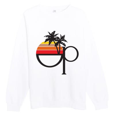 Ocean Pacific 80s Retro Sunset Premium Crewneck Sweatshirt