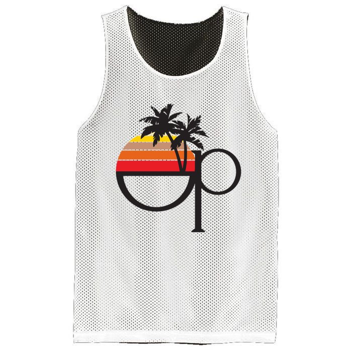 Ocean Pacific 80s Retro Sunset Mesh Reversible Basketball Jersey Tank