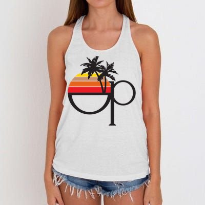 Ocean Pacific 80s Retro Sunset Women's Knotted Racerback Tank