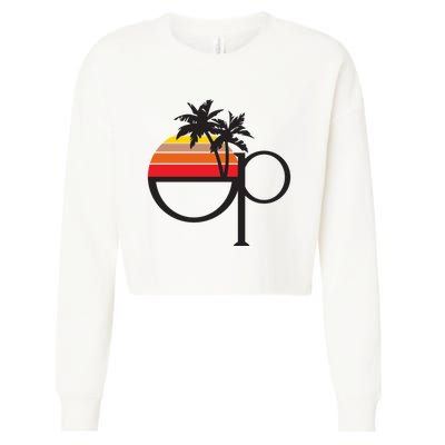 Ocean Pacific 80s Retro Sunset Cropped Pullover Crew