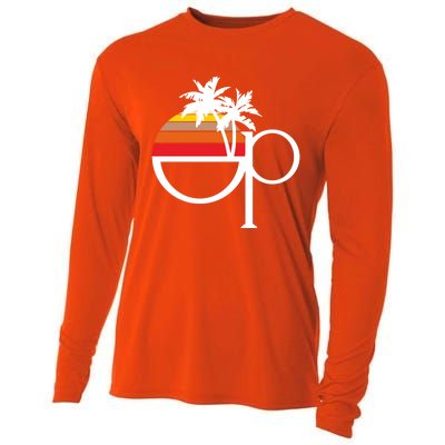 Ocean Pacific 80s Retro Sunset Cooling Performance Long Sleeve Crew