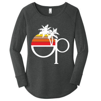Ocean Pacific 80s Retro Sunset Women's Perfect Tri Tunic Long Sleeve Shirt